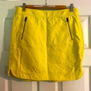 Bright yellow mini skirt